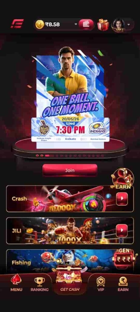 IE777 mobile gaming app logo and login page